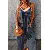 imageDokotoo Womens Loose Sleeveless Jumpsuits Adjustable Spaghetti Strap Stretchy Long Pant Romper Jumpsuit with PocketsA Deep Gray