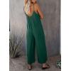 imageDokotoo Womens Loose Sleeveless Jumpsuits Adjustable Spaghetti Strap Stretchy Long Pant Romper Jumpsuit with PocketsA Deep Green
