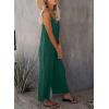 imageDokotoo Womens Loose Sleeveless Jumpsuits Adjustable Spaghetti Strap Stretchy Long Pant Romper Jumpsuit with PocketsA Deep Green