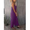 imageDokotoo Womens Loose Sleeveless Jumpsuits Adjustable Spaghetti Strap Stretchy Long Pant Romper Jumpsuit with PocketsA Deep Purple