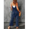 imageDokotoo Womens Loose Sleeveless Jumpsuits Adjustable Spaghetti Strap Stretchy Long Pant Romper Jumpsuit with PocketsA Indigo Blue