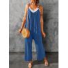 imageDokotoo Womens Loose Sleeveless Jumpsuits Adjustable Spaghetti Strap Stretchy Long Pant Romper Jumpsuit with PocketsA Light Blue