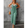 imageDokotoo Womens Loose Sleeveless Jumpsuits Adjustable Spaghetti Strap Stretchy Long Pant Romper Jumpsuit with PocketsA Mint Green 2