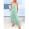 imageDokotoo Womens Loose Sleeveless Jumpsuits Adjustable Spaghetti Strap Stretchy Long Pant Romper Jumpsuit with PocketsA Mint Green