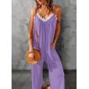 imageDokotoo Womens Loose Sleeveless Jumpsuits Adjustable Spaghetti Strap Stretchy Long Pant Romper Jumpsuit with PocketsA Purple