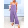 imageDokotoo Womens Loose Sleeveless Jumpsuits Adjustable Spaghetti Strap Stretchy Long Pant Romper Jumpsuit with PocketsA Purple