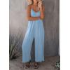 imageDokotoo Womens Loose Sleeveless Jumpsuits Adjustable Spaghetti Strap Stretchy Long Pant Romper Jumpsuit with PocketsA Sky Blue