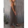 imageDokotoo Womens Loose Sleeveless Jumpsuits Adjustable Spaghetti Strap Stretchy Long Pant Romper Jumpsuit with PocketsGray