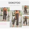 imageDokotoo Womens Loose Sleeveless Jumpsuits Adjustable Spaghetti Strap Stretchy Long Pant Romper Jumpsuit with PocketsGray