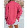 imageDokotoo Womens Oversized Denim Jacket Casual Long Sleeve Denim Shirts Distresse Jean Jacket Fall Outfits 2025A Hot Pink