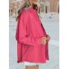 imageDokotoo Womens Oversized Denim Jacket Casual Long Sleeve Denim Shirts Distresse Jean Jacket Fall Outfits 2025A Hot Pink