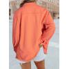 imageDokotoo Womens Oversized Denim Jacket Casual Long Sleeve Denim Shirts Distresse Jean Jacket Fall Outfits 2025A Orange