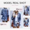 imageDokotoo Womens Oversized Denim Jacket Casual Long Sleeve Denim Shirts Distresse Jean Jacket Fall Outfits 2025A1 Blue