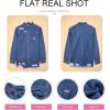 imageDokotoo Womens Oversized Denim Jacket Casual Long Sleeve Denim Shirts Distresse Jean Jacket Fall Outfits 2025A1 Blue