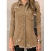 imageDokotoo Womens Oversized Denim Jacket Casual Long Sleeve Denim Shirts Distresse Jean Jacket Fall Outfits 2025A1 Brown