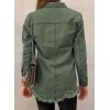 imageDokotoo Womens Oversized Denim Jacket Casual Long Sleeve Denim Shirts Distresse Jean Jacket Fall Outfits 2025A1 Green