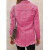 imageDokotoo Womens Oversized Denim Jacket Casual Long Sleeve Denim Shirts Distresse Jean Jacket Fall Outfits 2025A1 Rose