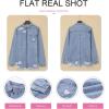 imageDokotoo Womens Oversized Denim Jacket Casual Long Sleeve Denim Shirts Distresse Jean Jacket Fall Outfits 2025A1 Sky Blue