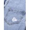 imageDokotoo Womens Oversized Denim Jacket Casual Long Sleeve Denim Shirts Distresse Jean Jacket Fall Outfits 2025A1 Sky Blue