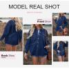 imageDokotoo Womens Oversized Denim Jacket Casual Long Sleeve Denim Shirts Distresse Jean Jacket Fall Outfits 2025B3 Blue