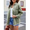 imageDokotoo Womens Oversized Denim Jacket Casual Long Sleeve Denim Shirts Distresse Jean Jacket Fall Outfits 2025B5 Green
