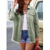 imageDokotoo Womens Oversized Denim Jacket Casual Long Sleeve Denim Shirts Distresse Jean Jacket Fall Outfits 2025B5 Green