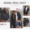 imageDokotoo Womens Oversized Denim Jacket Casual Long Sleeve Denim Shirts Distresse Jean Jacket Fall Outfits 2025Black
