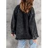 imageDokotoo Womens Oversized Denim Jacket Casual Long Sleeve Denim Shirts Distresse Jean Jacket Fall Outfits 2025Black