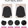 imageDokotoo Womens Oversized Denim Jacket Casual Long Sleeve Denim Shirts Distresse Jean Jacket Fall Outfits 2025Black