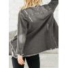 imageDokotoo Womens Oversized Denim Jacket Casual Long Sleeve Denim Shirts Distresse Jean Jacket Fall Outfits 2025C2 Grey