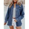 imageDokotoo Womens Oversized Denim Jacket Casual Long Sleeve Denim Shirts Distresse Jean Jacket Fall Outfits 2025S Blue