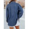 imageDokotoo Womens Oversized Denim Jacket Casual Long Sleeve Denim Shirts Distresse Jean Jacket Fall Outfits 2025S Blue