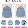 imageDokotoo Womens Oversized Denim Jacket Casual Long Sleeve Denim Shirts Distresse Jean Jacket Fall Outfits 2025Sky Blue