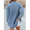 imageDokotoo Womens Oversized Denim Jacket Casual Long Sleeve Denim Shirts Distresse Jean Jacket Fall Outfits 2025Sky Blue
