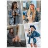 imageDokotoo Womens Oversized Denim Jacket Casual Long Sleeve Denim Shirts Distresse Jean Jacket Fall Outfits 2025Sky Blue
