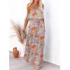 imageDokotoo Womens Strapless Dresses Casual Summer High Waist Side Split Flowy Boho Maxi DressMulticolor a