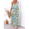 imageDokotoo Womens Strapless Dresses Casual Summer High Waist Side Split Flowy Boho Maxi DressSky Blue