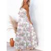 imageDokotoo Womens Strapless Dresses Casual Summer High Waist Side Split Flowy Boho Maxi DressWhite