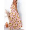 imageDokotoo Womens Strapless Dresses Casual Summer High Waist Side Split Flowy Boho Maxi DressYellow
