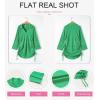 imageDokotoo Womens Summer Beach Cover Ups Casual V Neck Long Sleeve Swimsuit Coverup Pleated Solid Drawstring Dresses ShirtGreen