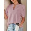 imageDokotoo Womens Summer Business Casual Blouses V Neck Short Sleeve Shirts Hollow Out Cute Lace TopsRose Tan