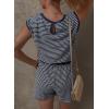 imageDokotoo Womens Summer Casual Rompers Striped Shorts Overalls Adjustable Drawstring Waist Jumpsuits One Piece OutfitsBlue