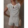 imageDokotoo Womens Summer Casual Rompers Striped Shorts Overalls Adjustable Drawstring Waist Jumpsuits One Piece OutfitsGray