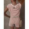 imageDokotoo Womens Summer Casual Rompers Striped Shorts Overalls Adjustable Drawstring Waist Jumpsuits One Piece OutfitsPink