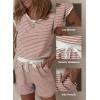 imageDokotoo Womens Summer Casual Rompers Striped Shorts Overalls Adjustable Drawstring Waist Jumpsuits One Piece OutfitsPink