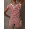 imageDokotoo Womens Summer Casual Rompers Striped Shorts Overalls Adjustable Drawstring Waist Jumpsuits One Piece OutfitsRed