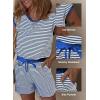 imageDokotoo Womens Summer Casual Rompers Striped Shorts Overalls Adjustable Drawstring Waist Jumpsuits One Piece OutfitsSky Blue