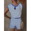 imageDokotoo Womens Summer Casual Rompers Striped Shorts Overalls Adjustable Drawstring Waist Jumpsuits One Piece OutfitsSky Blue