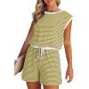 imageDokotoo Womens Summer Casual Rompers Striped Shorts Overalls Adjustable Drawstring Waist Jumpsuits One Piece OutfitsYellow