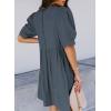 imageDokotoo Womens Summer Crewneck Puff Sleeve Babydoll Elegant Empire Waist Mini Swing Skater Dresses with Pockets1 Gray